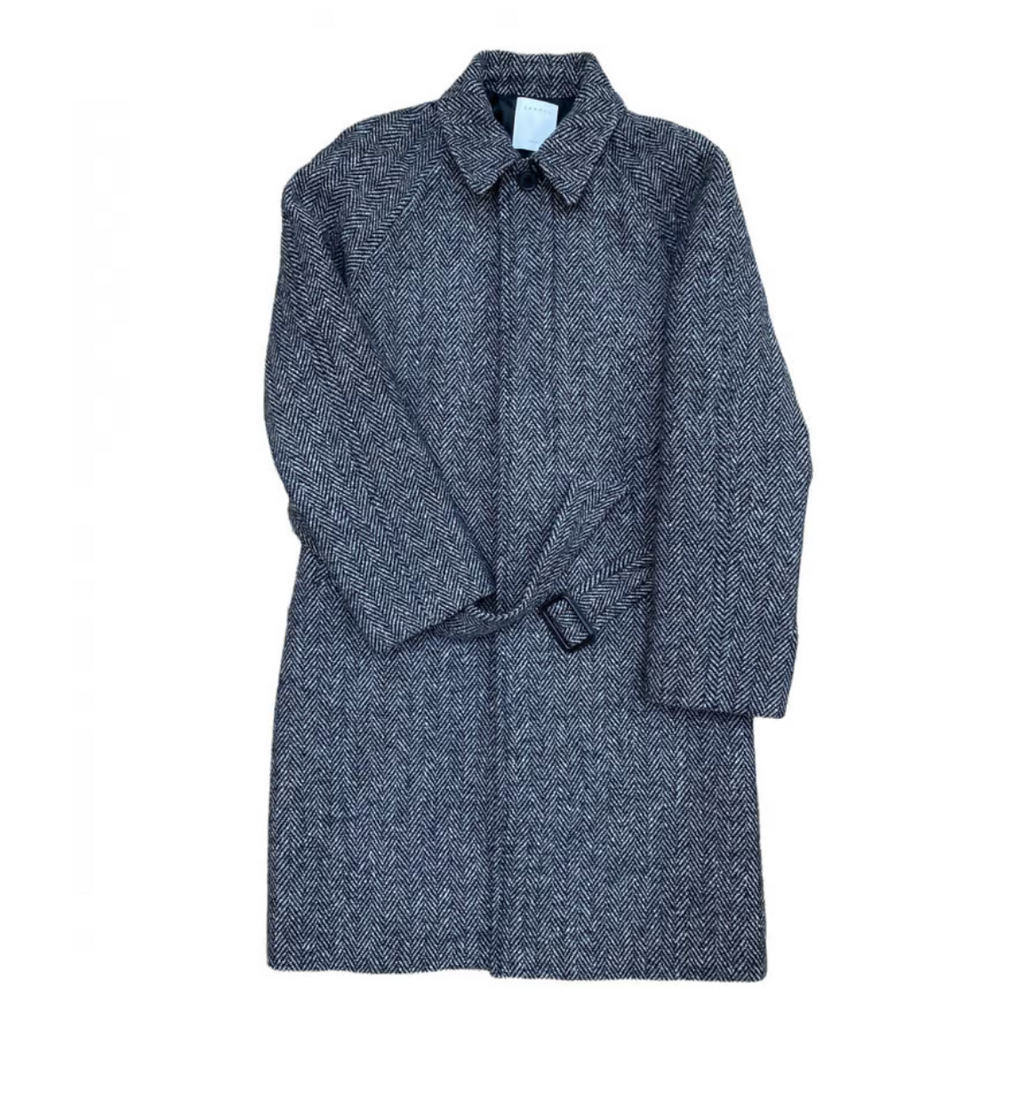 Grey Wool Belted Coat