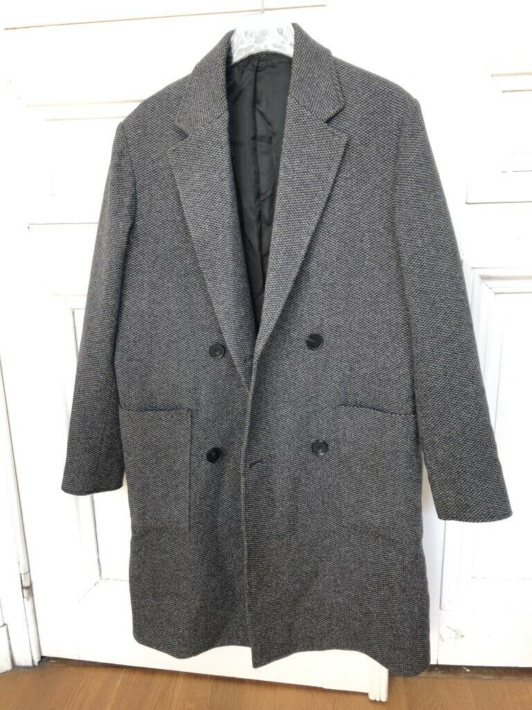 The Kooples Sport Grey Wool Double Breasted Coat Size S