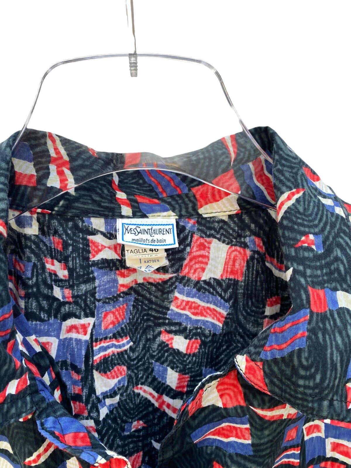 Vintage Flags Summer Shirt  Size Women 46 / fits Men M