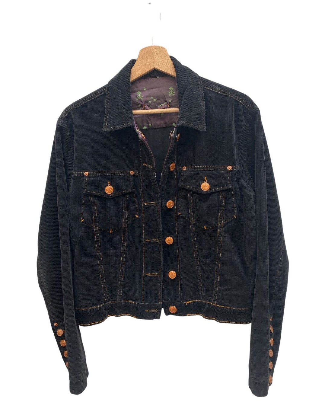 Vintage Reversible Black Corduroy Velvet Jacket Size Women M