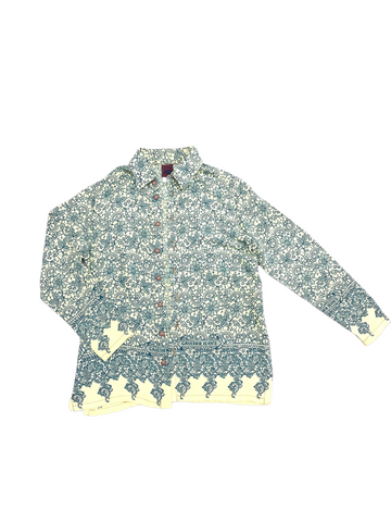 Vintage floral Shirt  Yellow / Navy Color