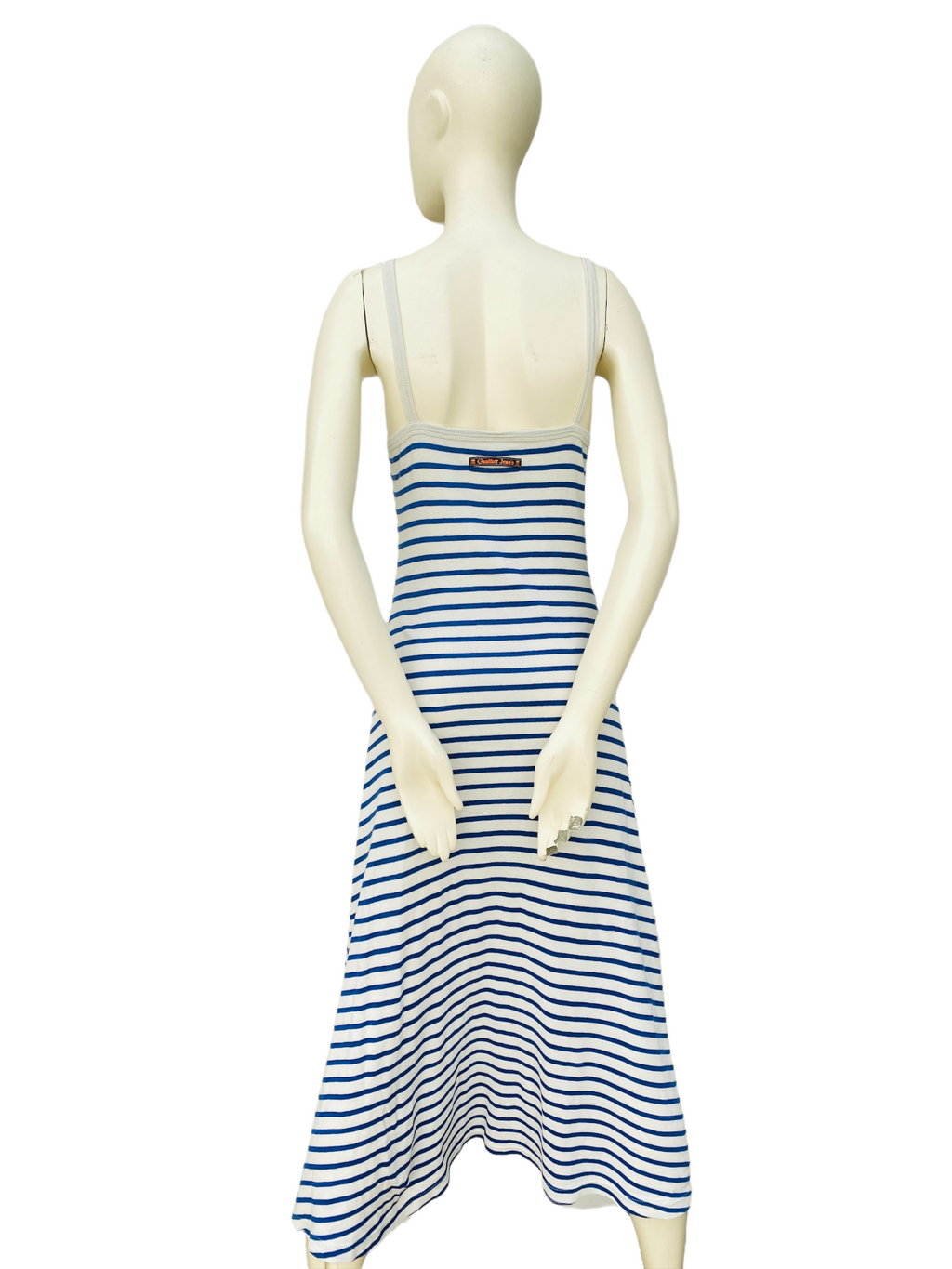 Vintage Long Blue White Striped Dress