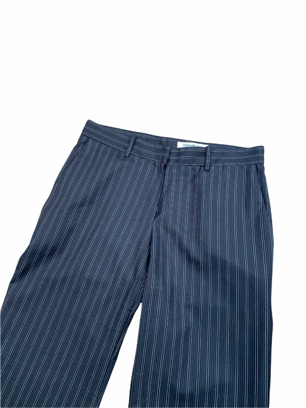 Black Wool Striped Pants  Size US 26 27