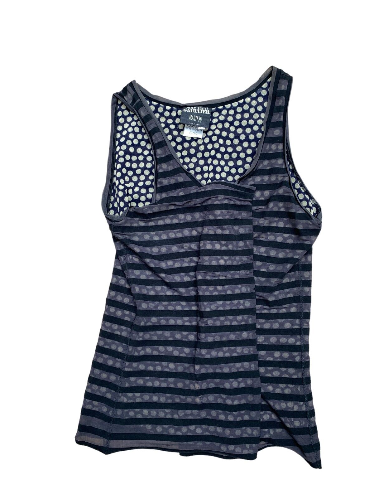 Jean Paul Gaultier  Vintage dot nylon Tank top Double layer Size M Medium