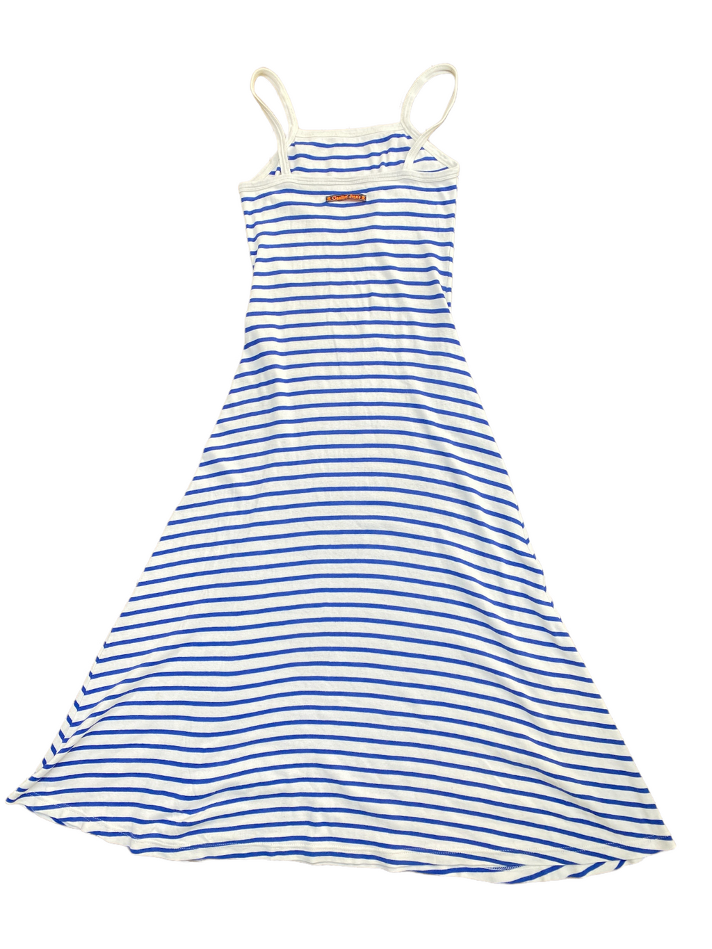 Vintage Long Blue White Striped Dress