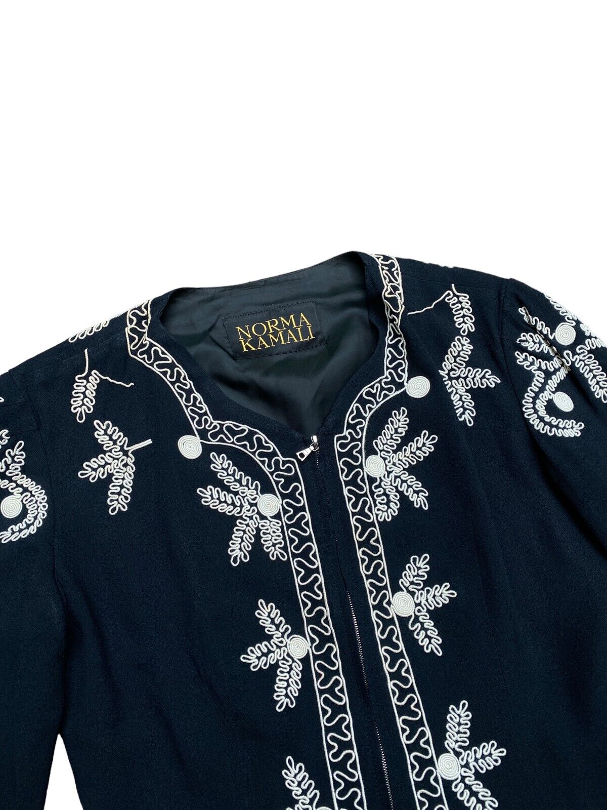 Vintage Black Embroidered Black Jacket  Size 42 fits M