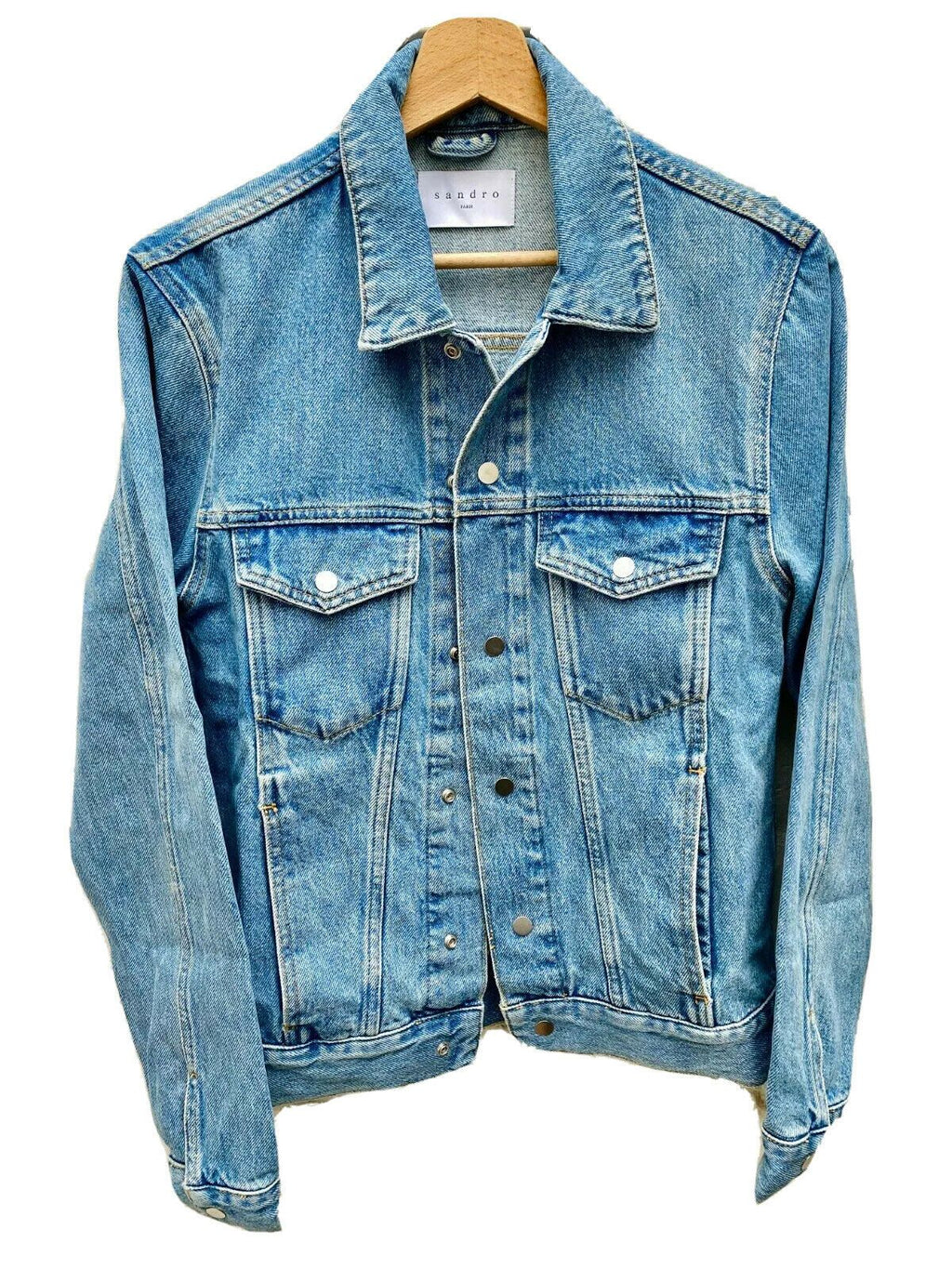 Sandro Light Blue Denim Jacket Superb Color Size S