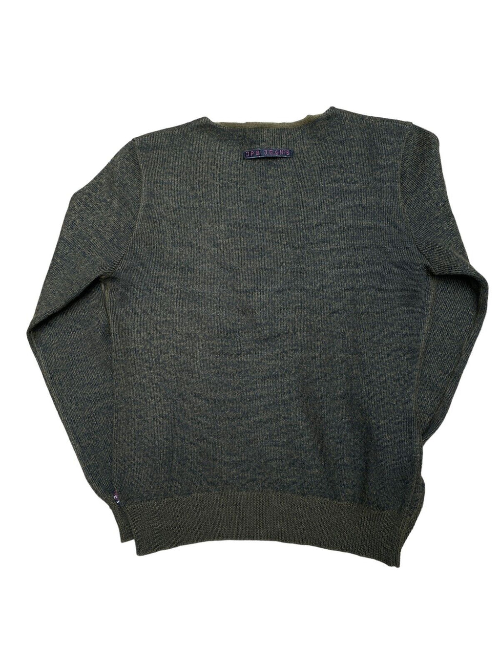 Jean Paul Gaultier Vintage Kaki wool V Neck Sweater Size M