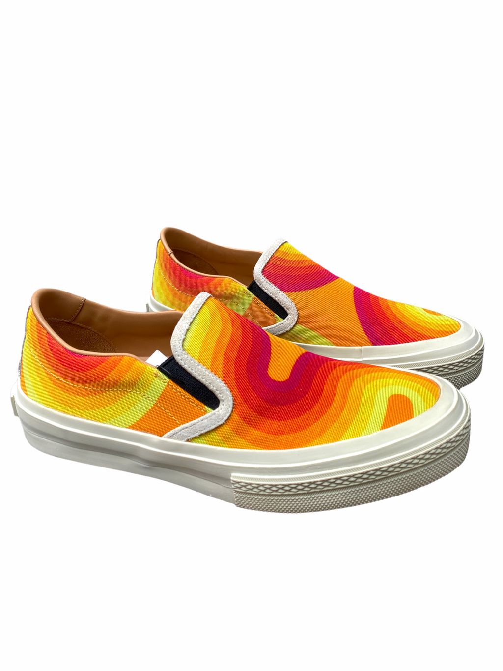 Iconic Waves patterns Yellow Slip Ons