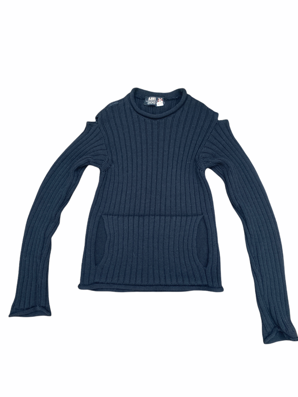 Open Shoulders Black Knit Sweater
