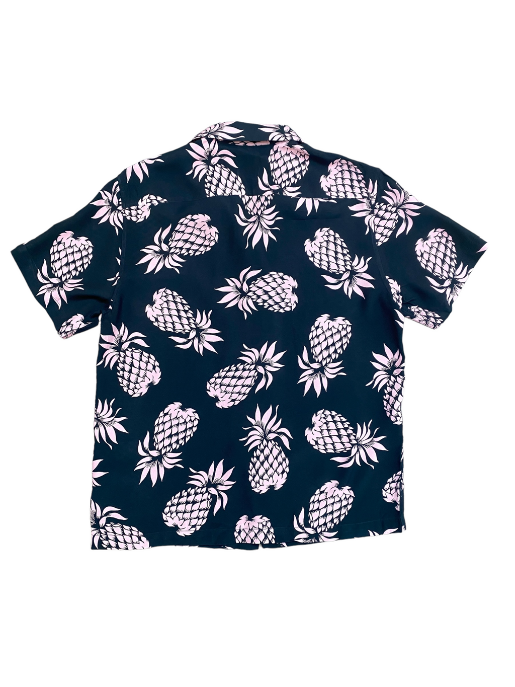 Black / Pink Hawaiian Floral  Short Sleeves Shirt