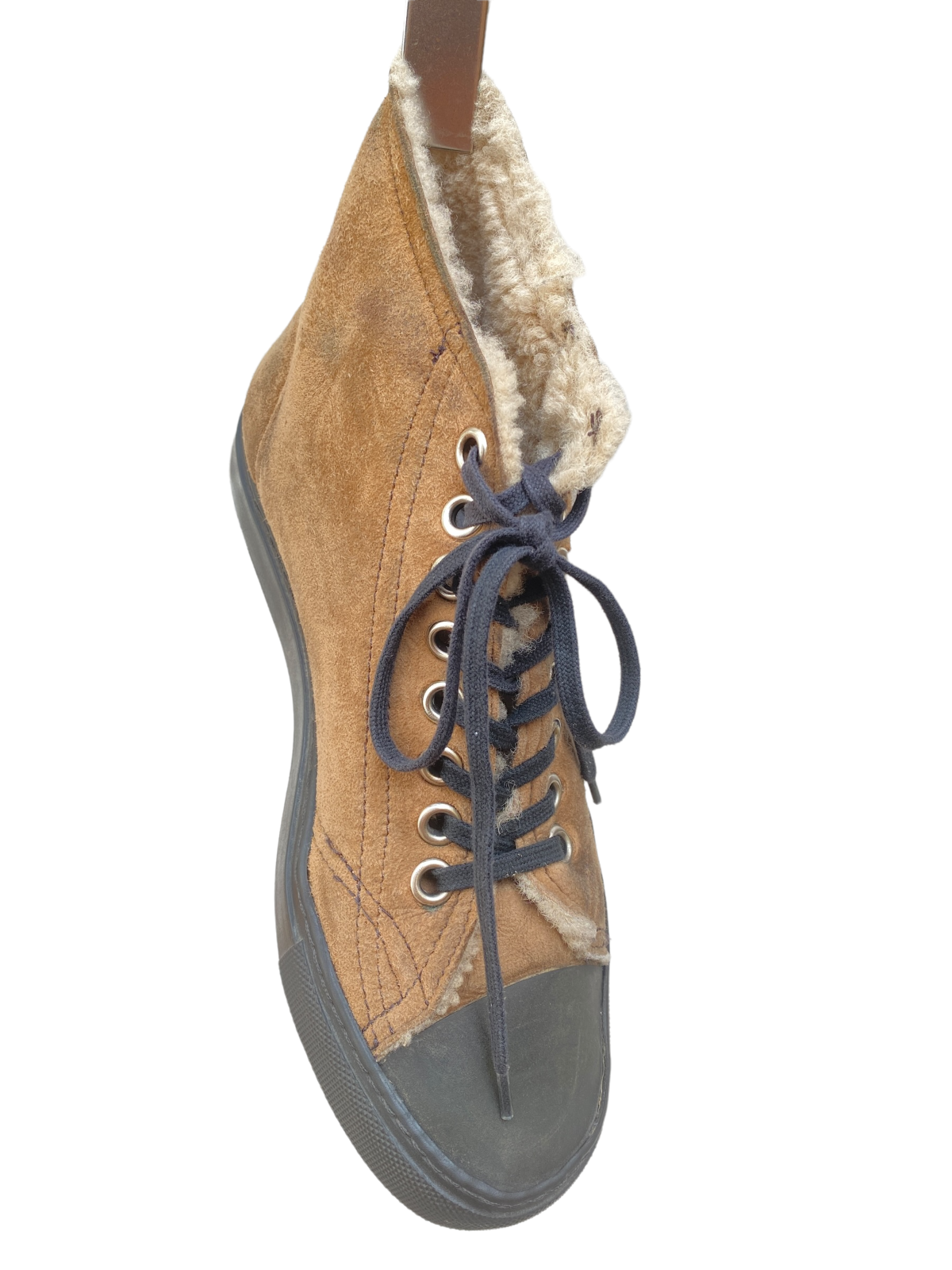 Brown Shearling Converse Sneakers