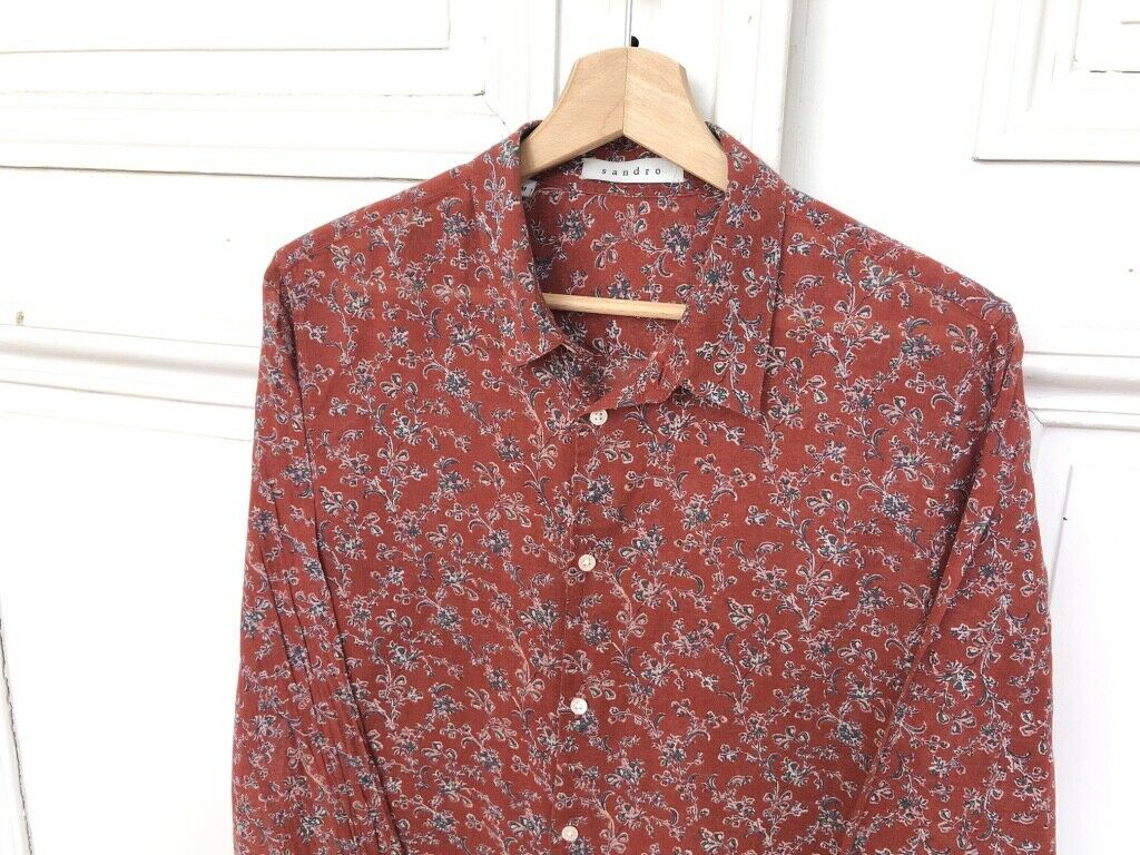 Sandro RED FLORAL SHIRT Size M