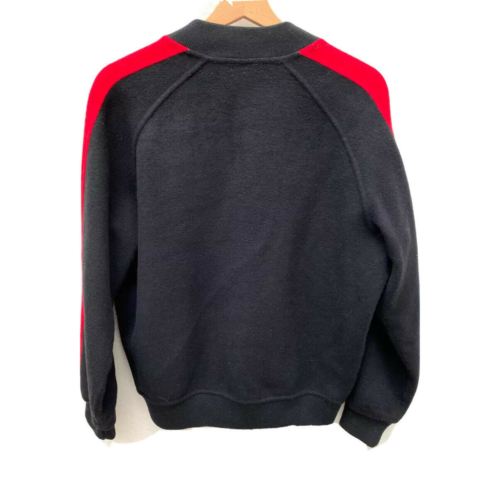 Sandro Black / Red Wool Bomber Jacket Size S