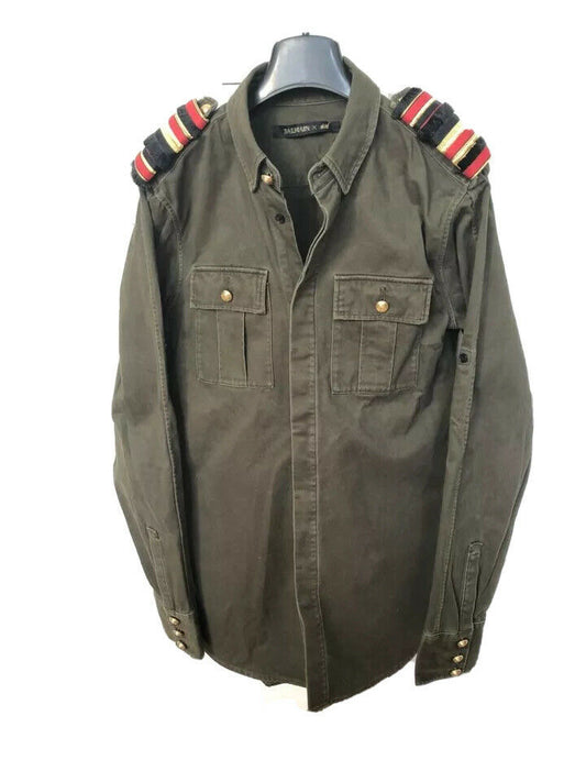 Balmain X H&M Kaki  Military Shirt  Size XS
