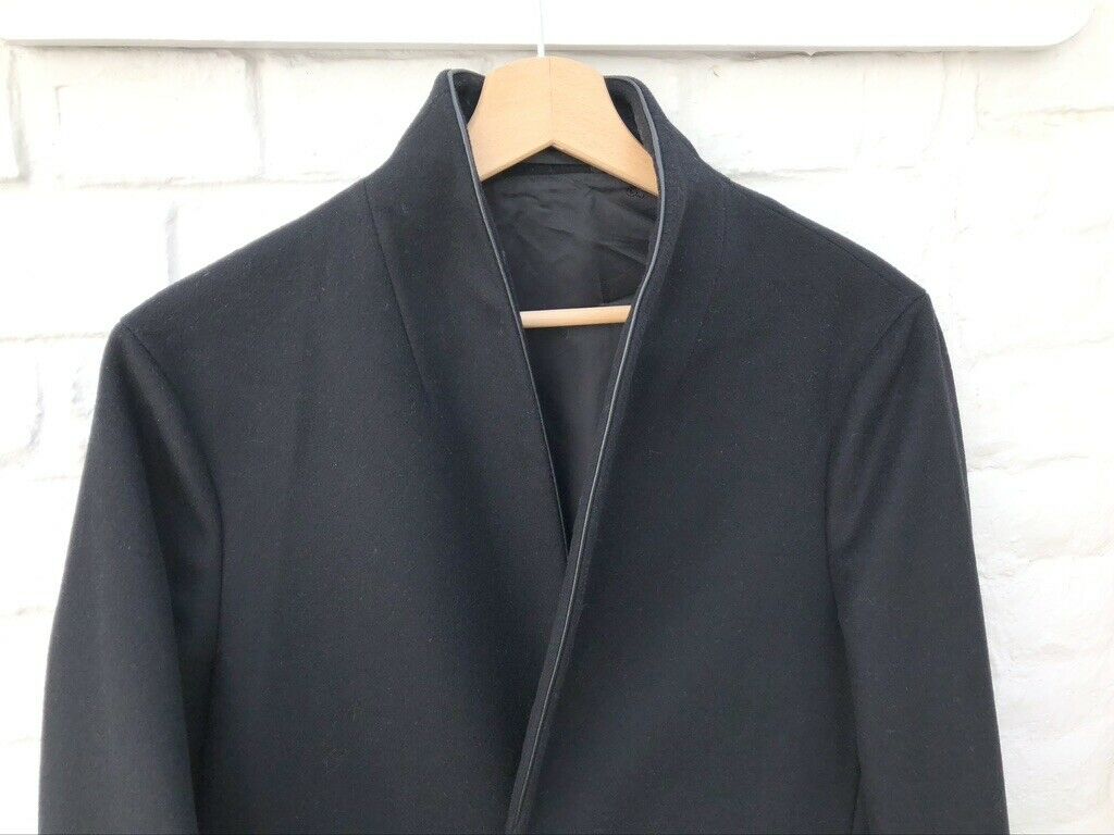 The Kooples Black Wool Coat Mid-season Jacket Size S
