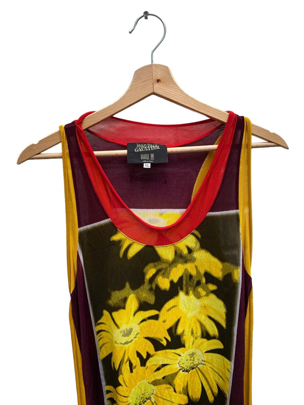1990s Vintage Floral Elongated Mesh Maxi Dress Size XL  RARE