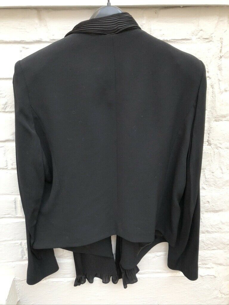 Sandro Black Built-in Scarf Blazer Jacket Size M / L