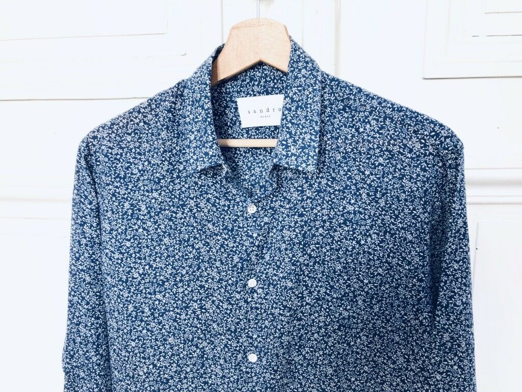 Sandro Blue Floral Shirt Size S