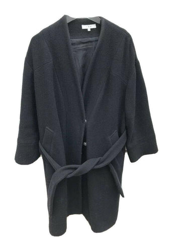 IRO Oversize Heavy Black Wool Raina Long Coat Size S / M