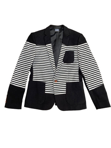 Navy White Striped Blazer Jacket