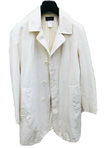 A.P.C. Women Ivory White Mackintosh Coat Size M