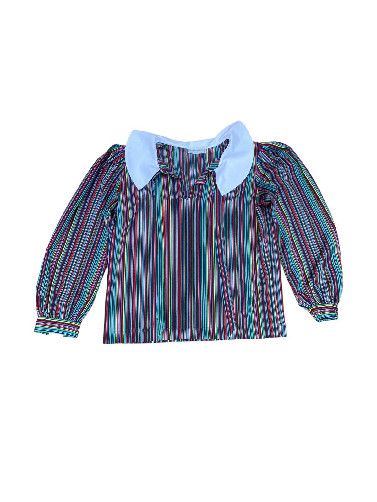 Silk Striped Blouse  Peter Pan Collar