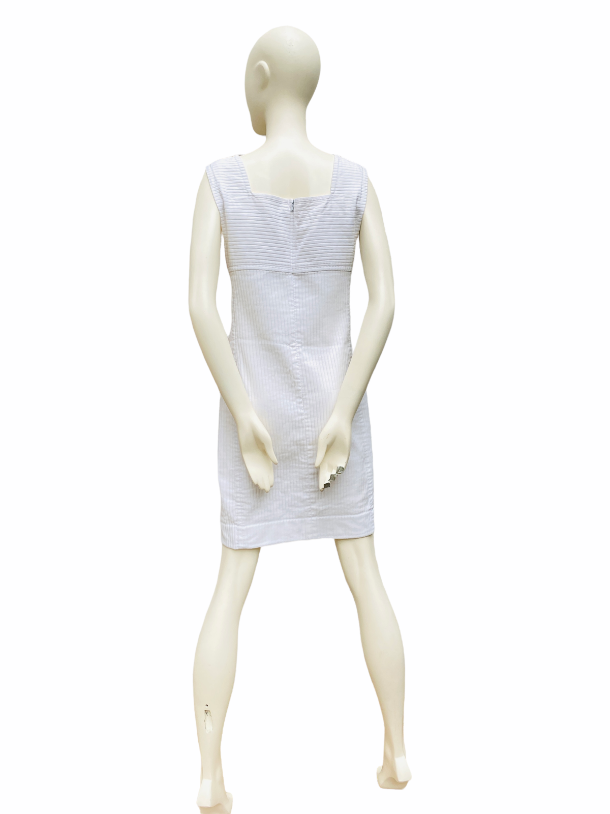 Vintage White Ribbed Dress