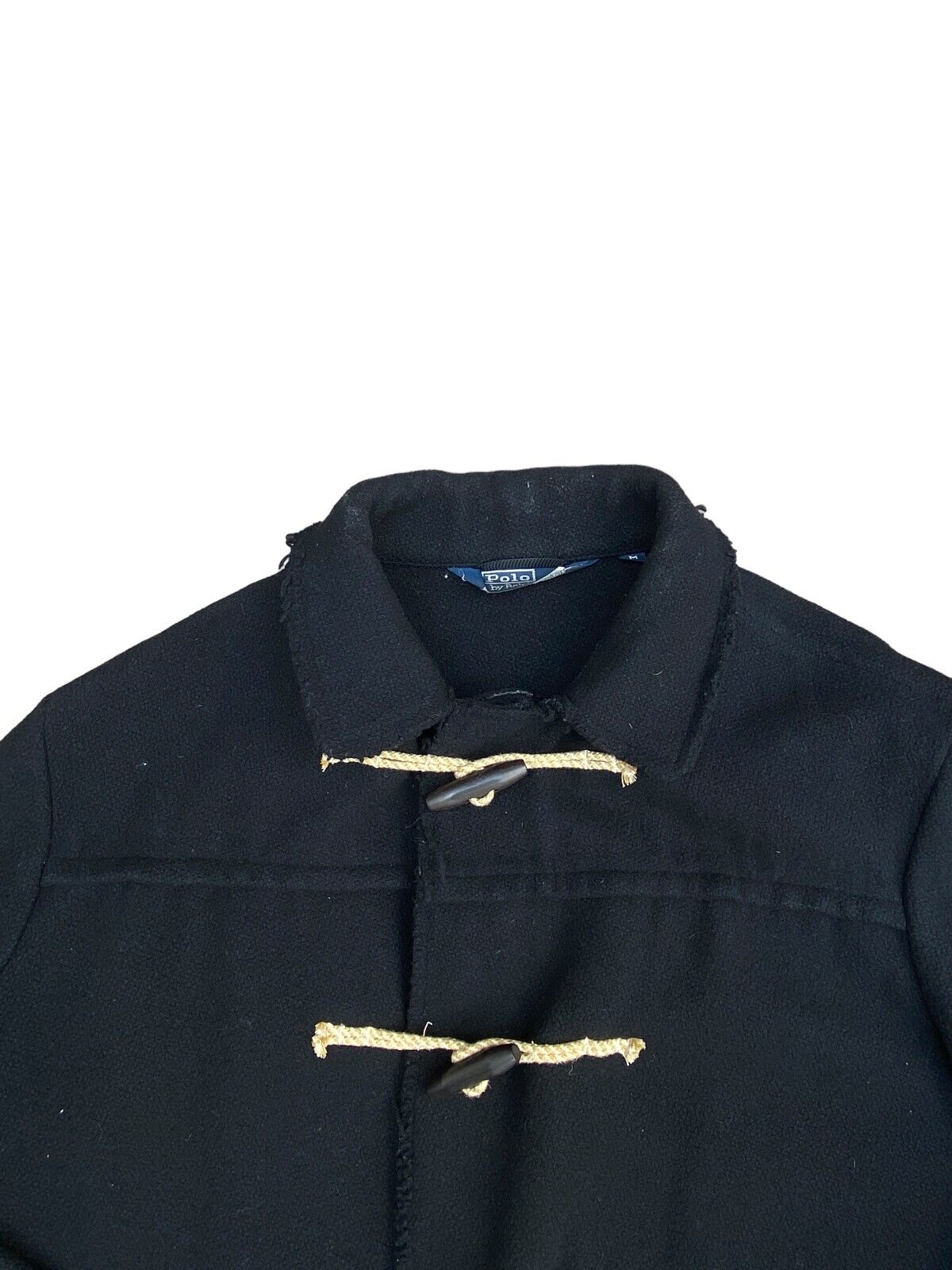 Oversized Black Wool Fringed Coat