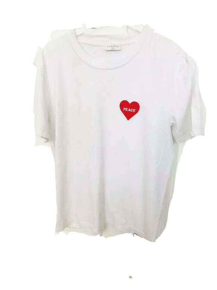 Sandro Peace White T-shirt Size L