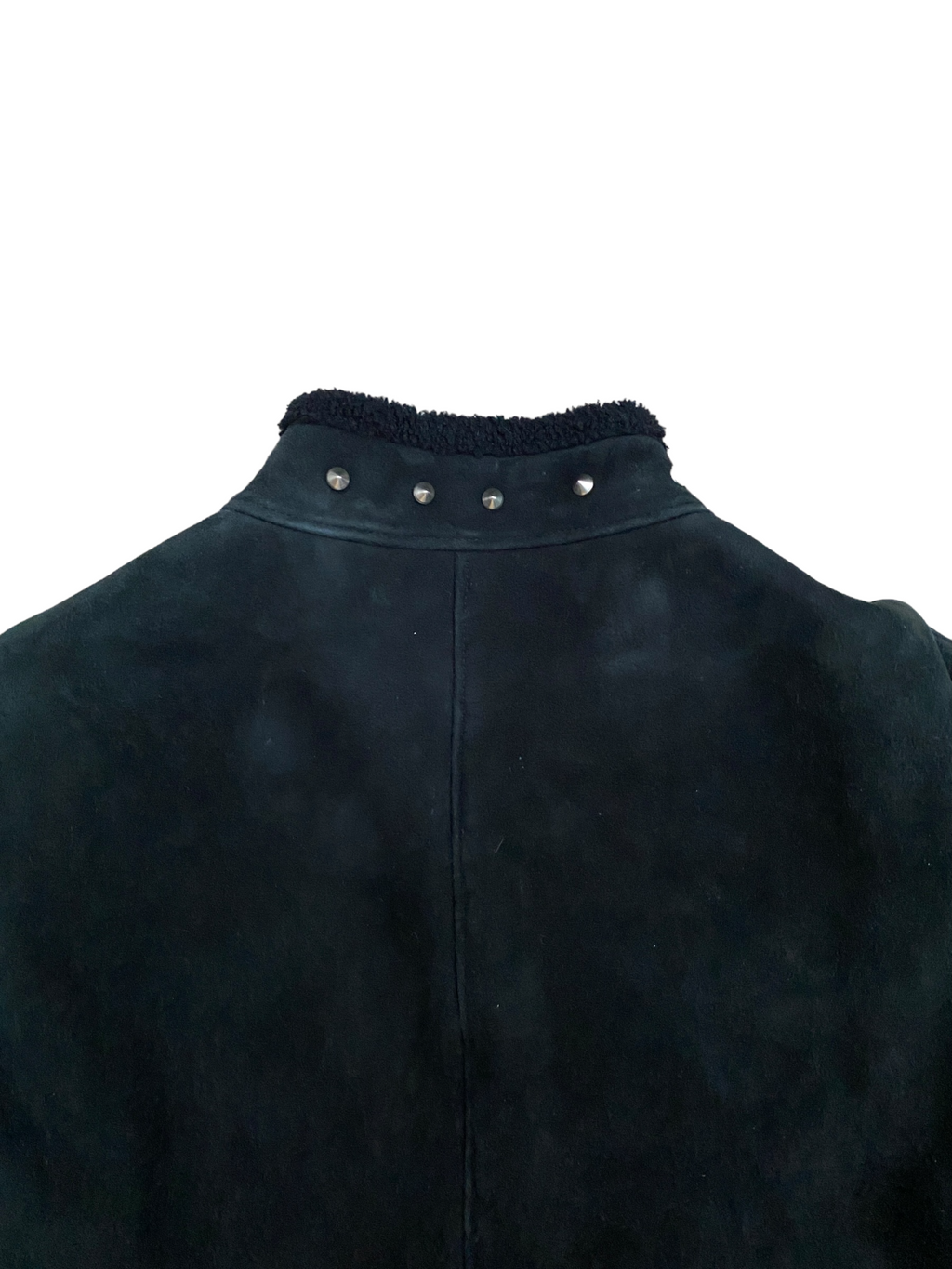 Vintage Black Shearling Jacket Spikes