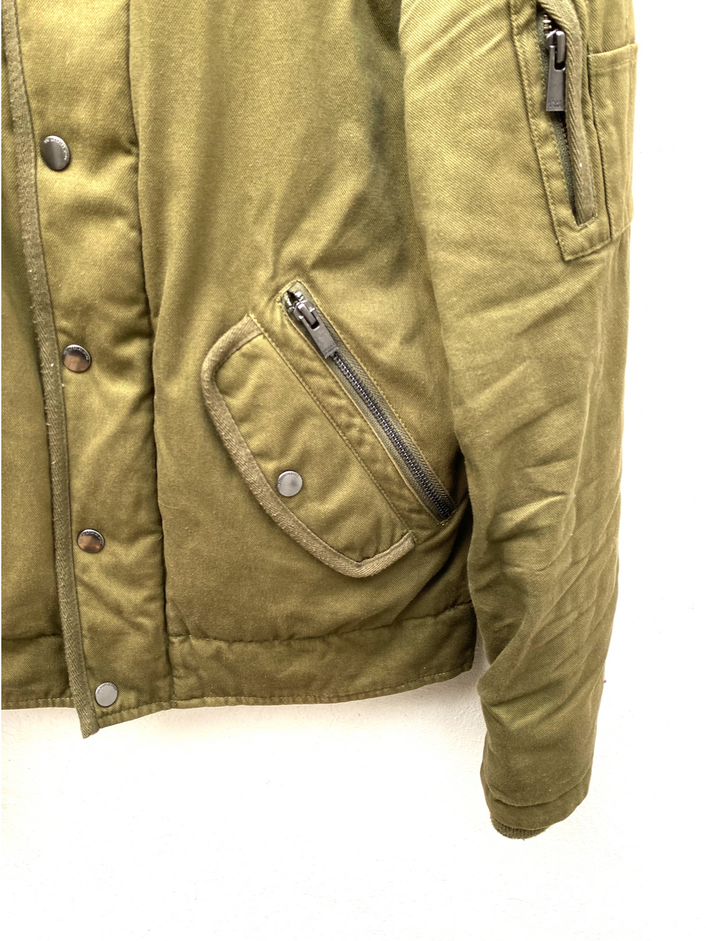 The Kooples Kaki Bomber Jacket / Contrast collar Size S