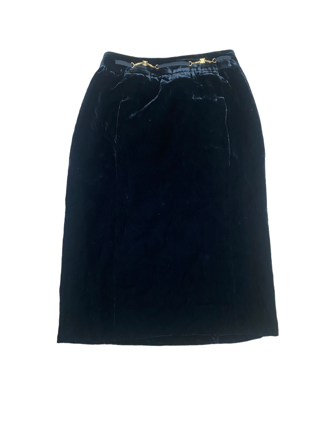 Vintage Black Velvet Corduroy Skirt