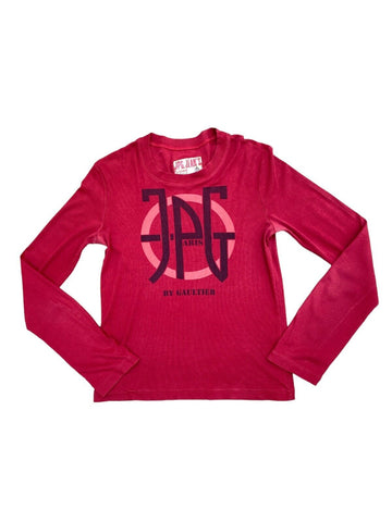 Vintage JPG logo Knitted Longsleeves  Red  Size M