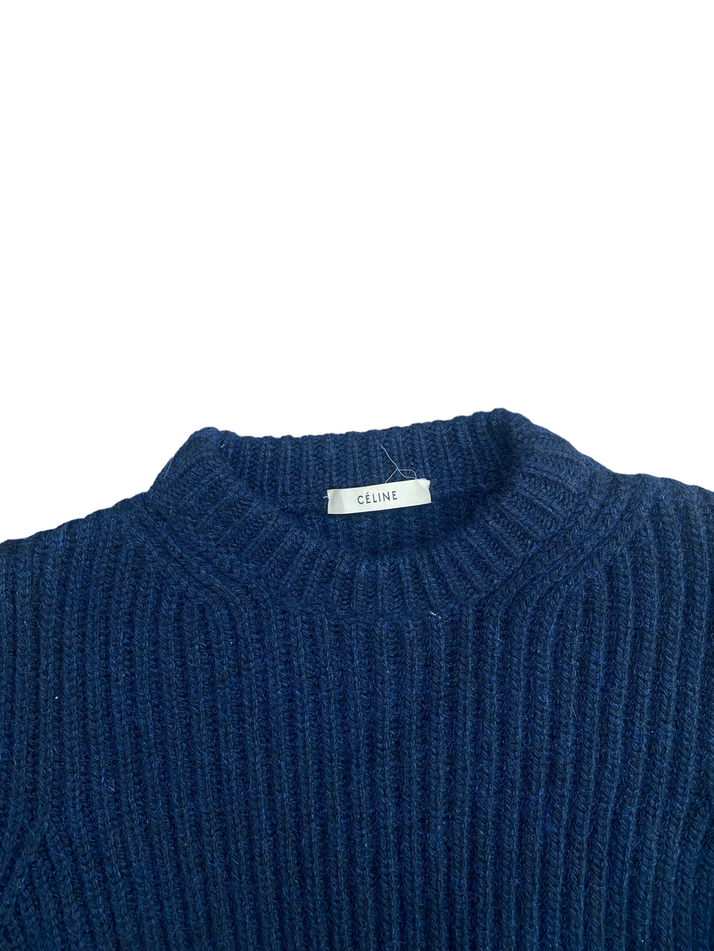 Navy Cashmere Twisted Sweater